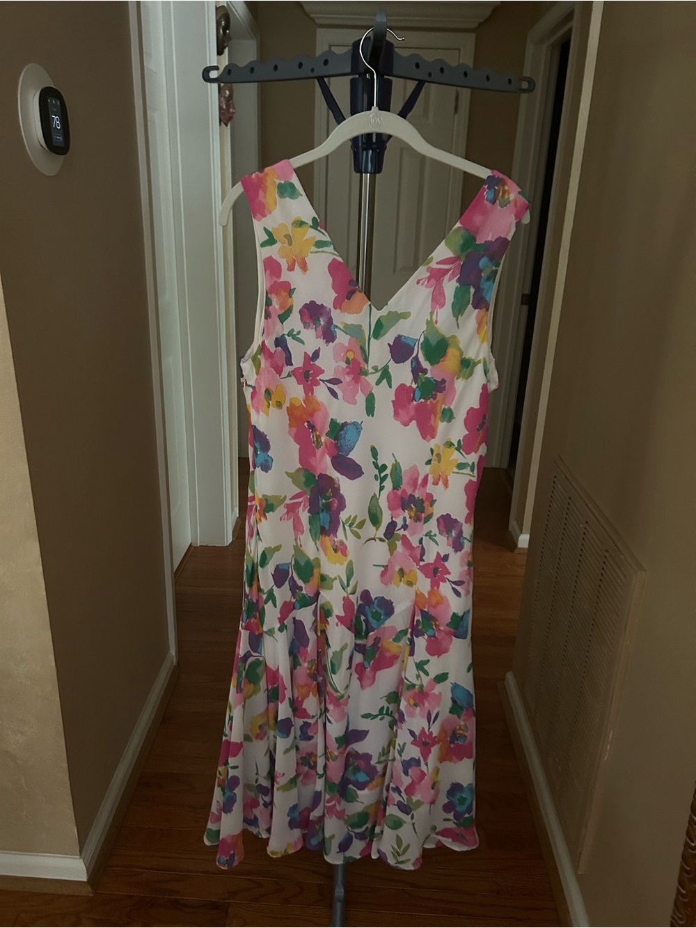 Jessica London White Maxi Dress with Multicolor Floral Print